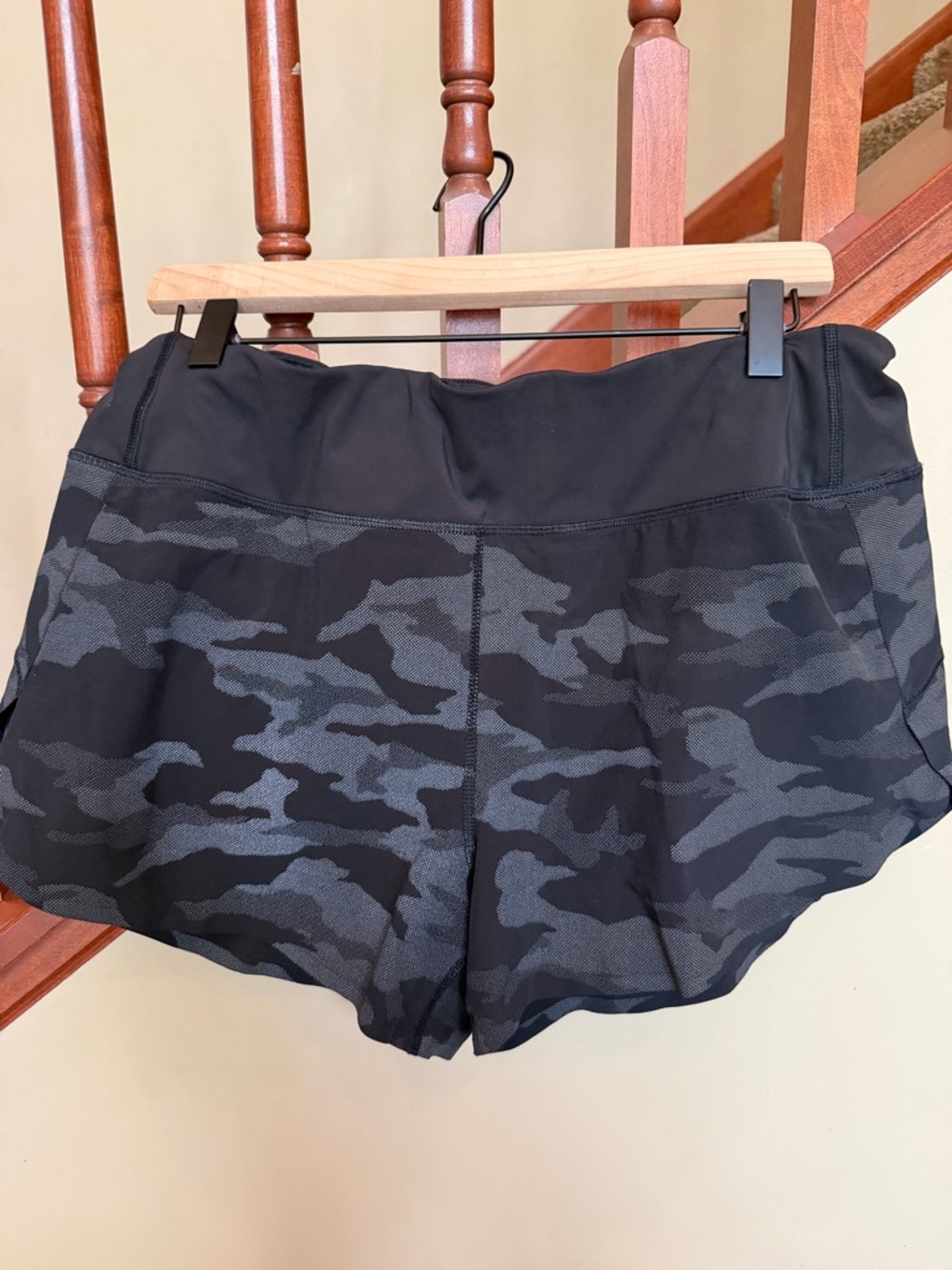 Athleta Black & Gray Camo Athletic Shorts